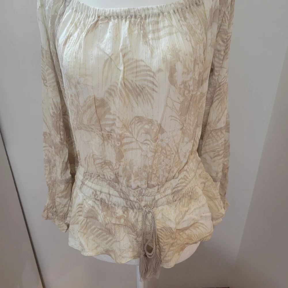 Inc International Concepts Boho Beachy Tropical Vacation Blouse | Large - Picture 2 of 8